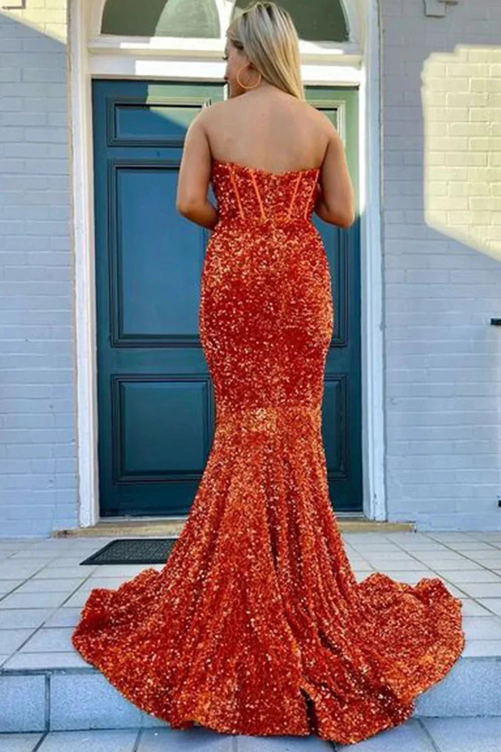Royalty |Sheath Sweetheart Sequins Prom Dress with Slit by KissProm