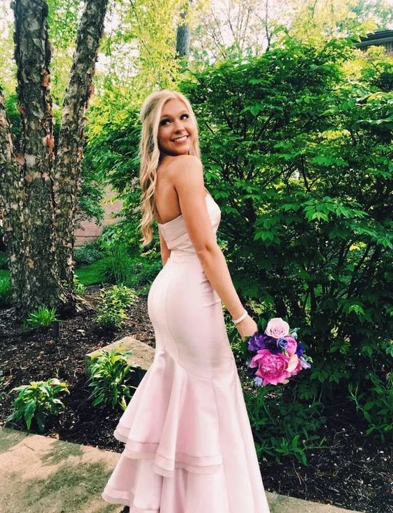Elegant Pink Mermaid Prom Dress Pink Evening Dress Y6446 by simplepromdress