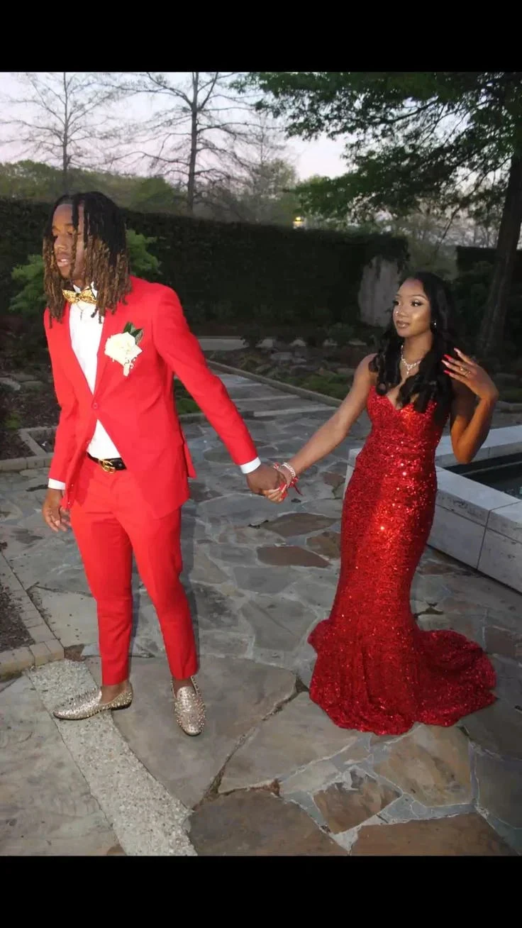 Elegant Red Sequins Mermaid Prom Dress,Red Evening Gown Y5571 by simplepromdress