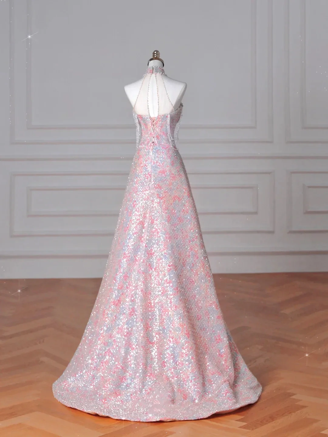 Gorgeous Pink Sequin Beaded ALine Prom Dress Evening Dress Y8637 by simplepromdress