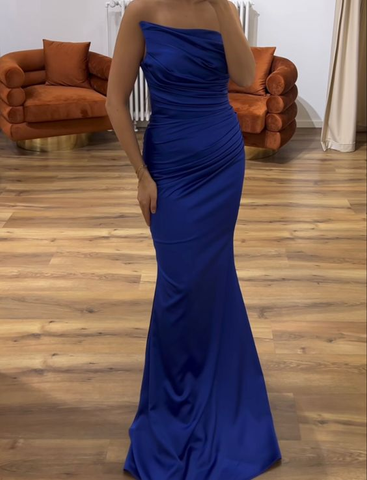 Elegant Royal Blue Mermaid Evening Dress Pageant Dress Y7061