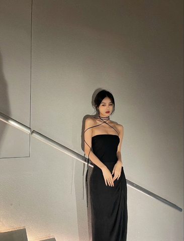 Schwarzes schlichtes Ballkleid Sexy Abendkleid Y1343