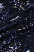 Navy Blue Evening Dress with Beading Sequins,Chic Prom Dress Y1832