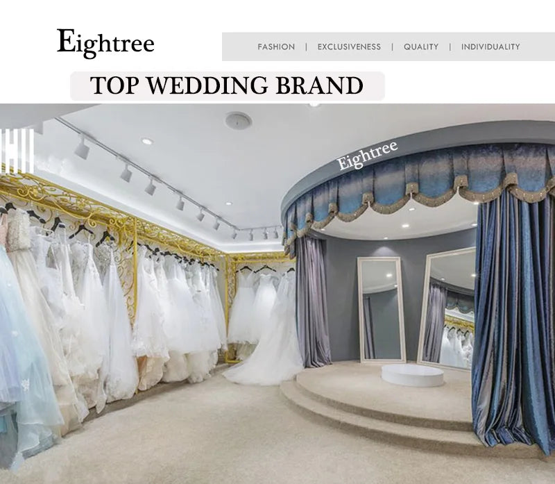 Eightree Boho White A-Line Wedding Dresses Sweetheart Sleeveless Backless Wedding Gown Women Satin Bridal Prom Dress Customized