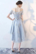 High Low Homecoming Dress Off-the-shoulder Tulle Short Prom Dress PD355 by pgmdress