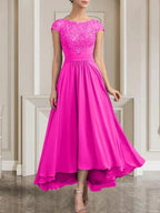 A-line Scoop Floor-Length Lace Chiffon Mother of the Bride Dress With Sequins by Dreamylily