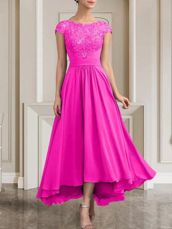 A-line Scoop Floor-Length Lace Chiffon Mother of the Bride Dress With Sequins by Dreamylily