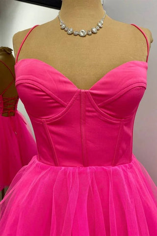 A-Linie Hot Pink Homecoming Kleid Kurzes Partykleid PD533