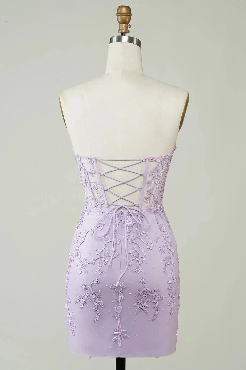 Bodycon Light Green Sweetheart Corset Short Homecoming Dress with Appliques by WEDTREND