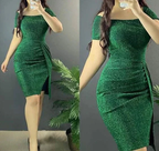 Green Short Sleeves Bodycon Dress Sexy Homecoming Dress Y6051 by simplepromdress