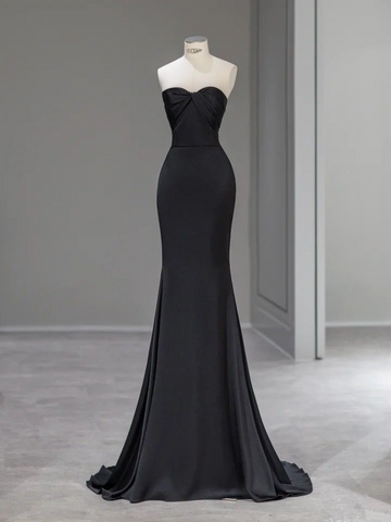 Charming Black Mermaid Prom Dress Black Evening Dress Pageant Dress Y4507