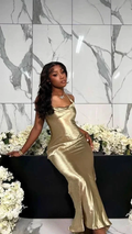 Black girl gold backless evening dresses, prom dresses Y4128 by simplepromdress