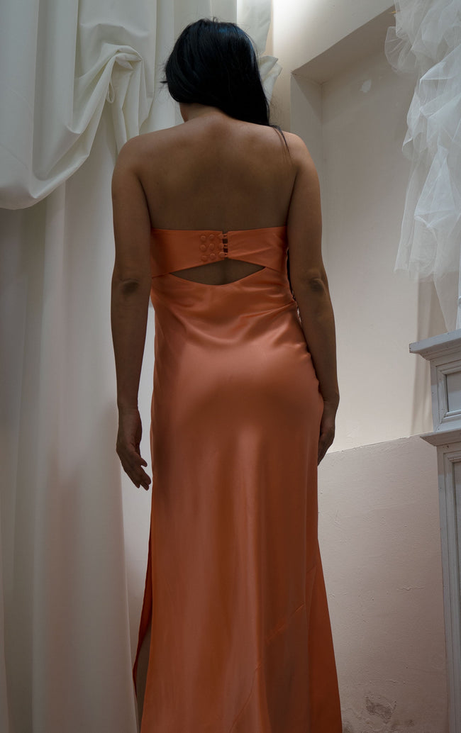 100% Mulberry Silk Laleh Strapless Gown Main Image