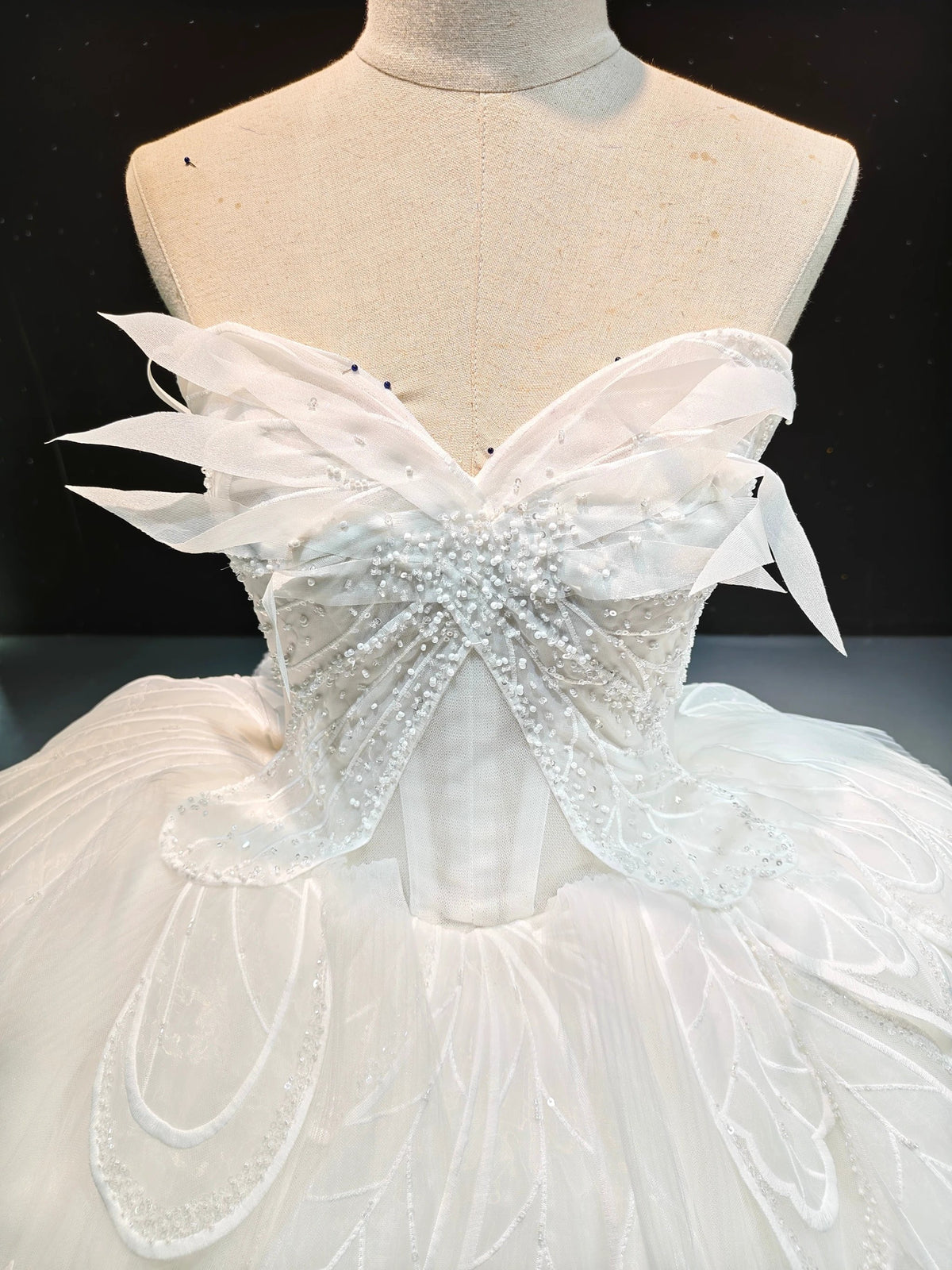 Feather Wing Ballgown by ZAPDRESS