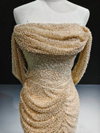 Gilded Sequin Ruffle Mermaid Gown by ZAPDRESS