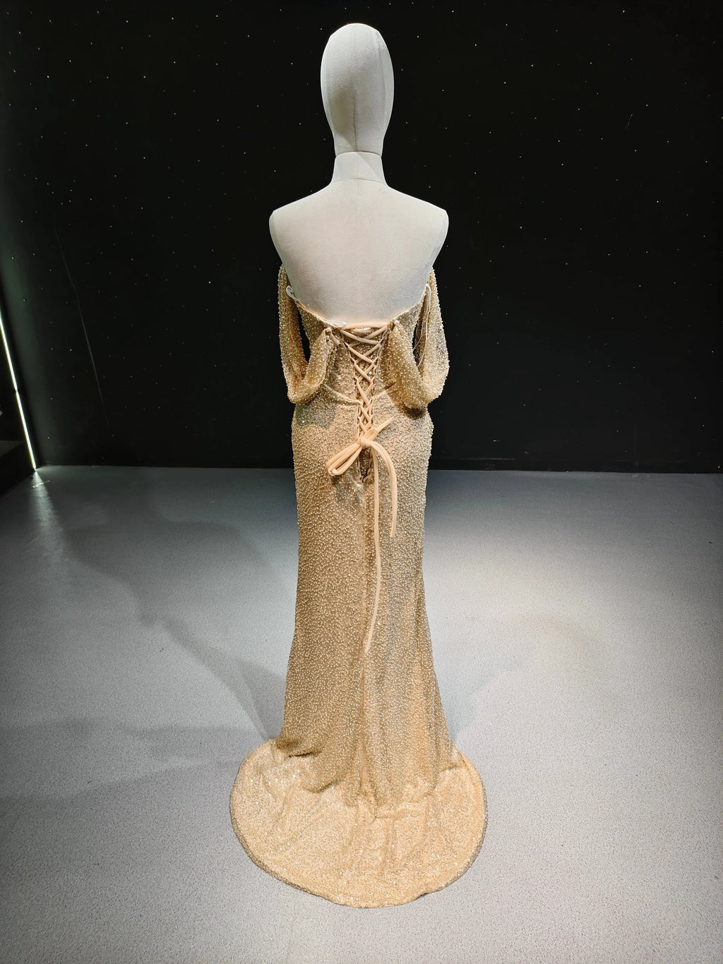 Gilded Sequin Ruffle Mermaid Gown by ZAPDRESS