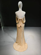 Gilded Sequin Ruffle Mermaid Gown by ZAPDRESS