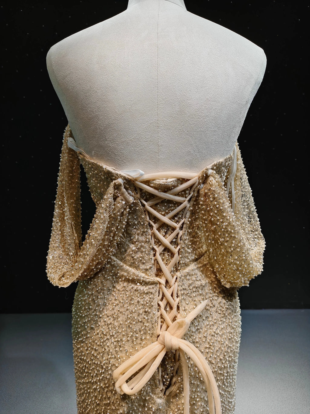 Gilded Sequin Ruffle Mermaid Gown by ZAPDRESS