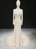 Lace Pearl Mandarin Gown by ZAPDRESS