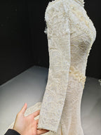 Lace Pearl Mandarin Gown by ZAPDRESS