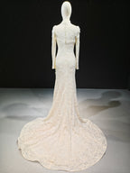 Lace Pearl Mandarin Gown by ZAPDRESS