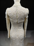 Lace Pearl Mandarin Gown by ZAPDRESS