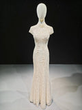 Pearl Lace Qipao Mermaid Gown by ZAPDRESS
