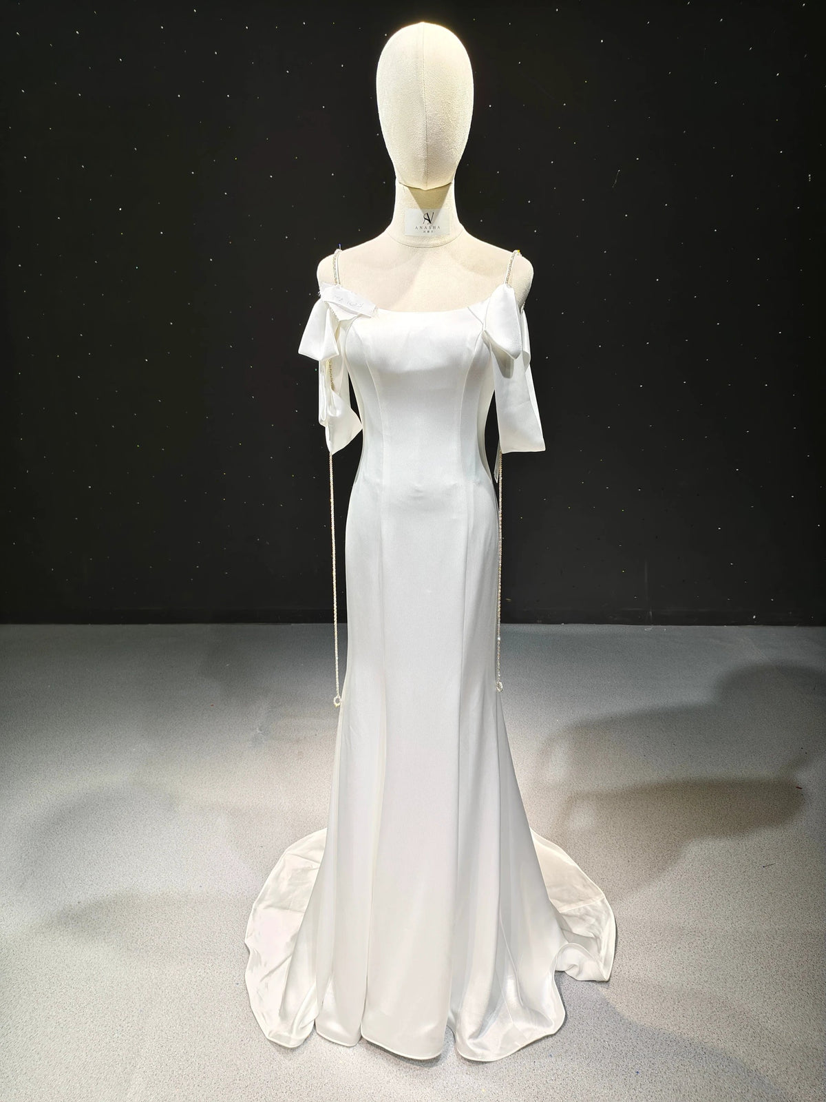 Satin Bow & Chain Elegance by ZAPDRESS