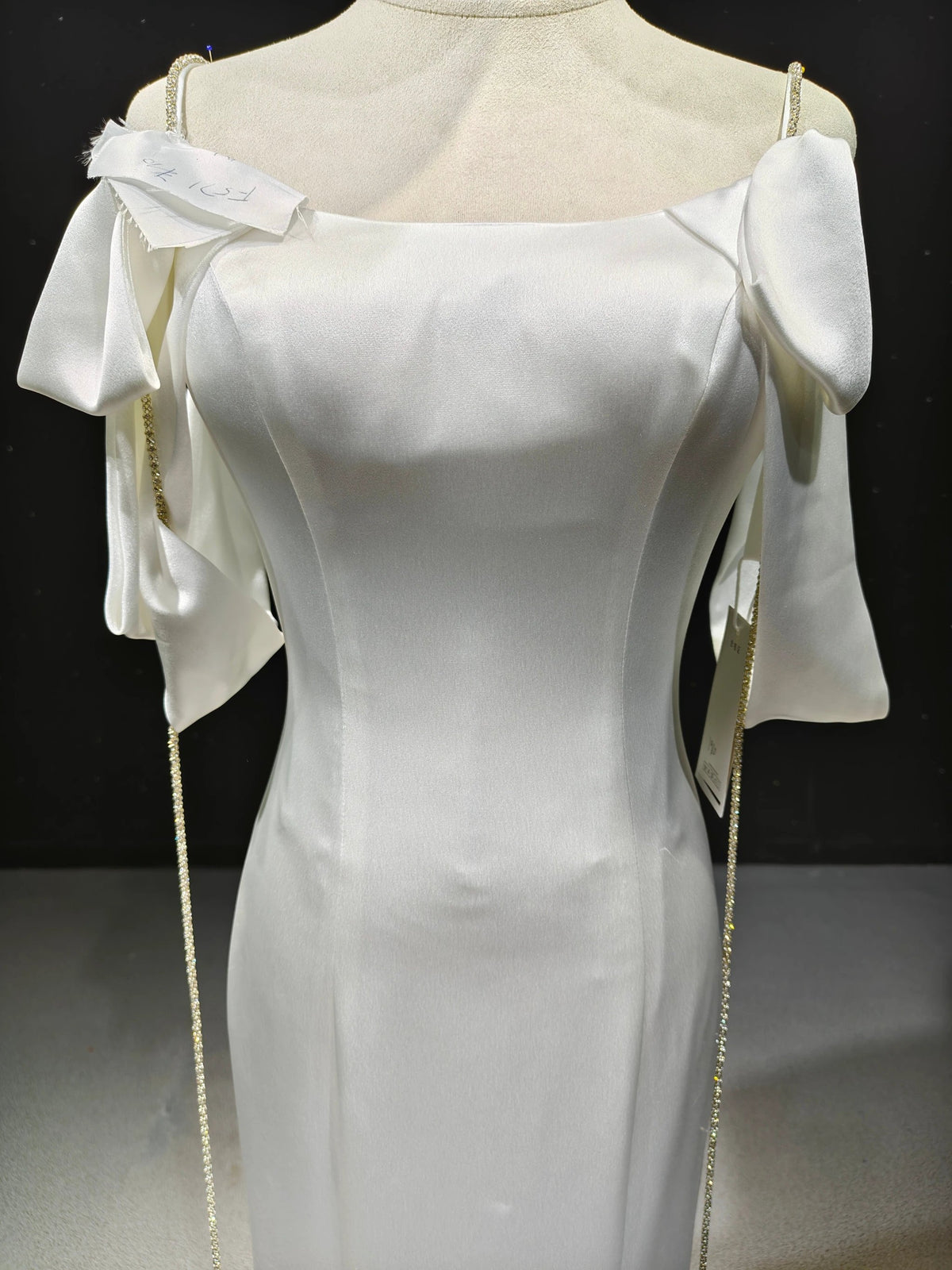 Satin Bow & Chain Elegance by ZAPDRESS