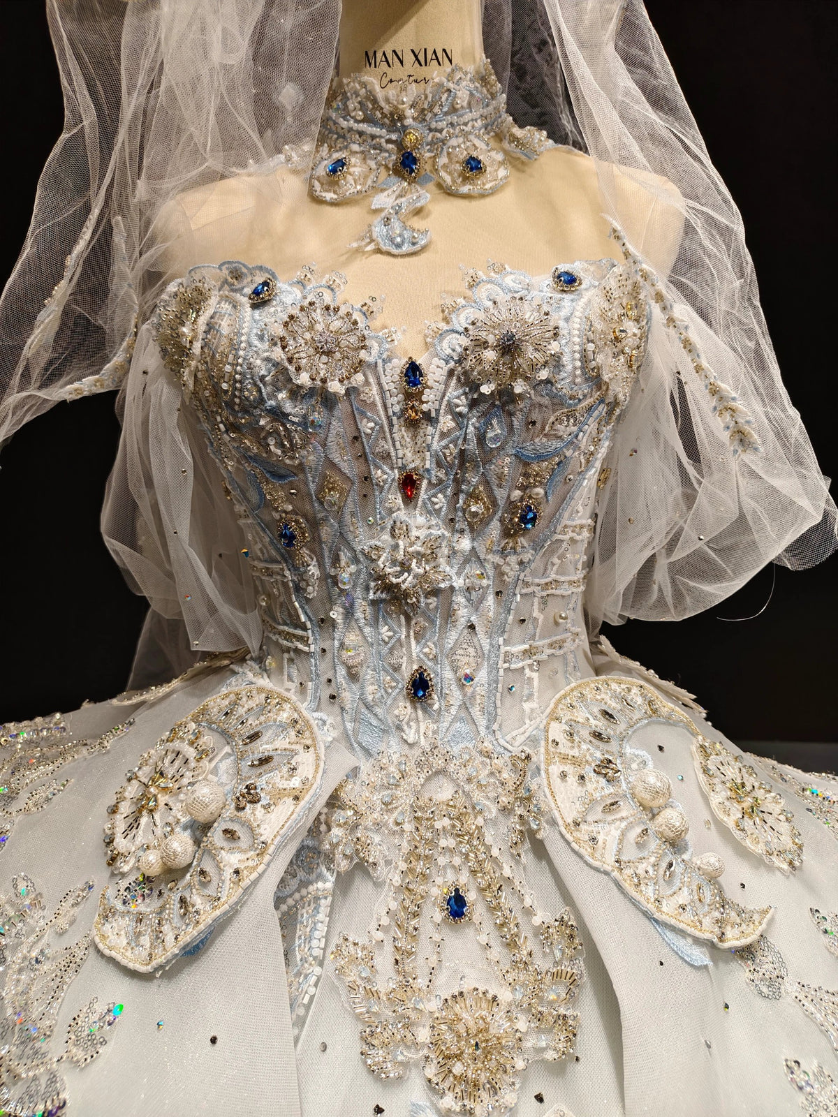 Celestial Sapphire Couture Gown by ZAPDRESS