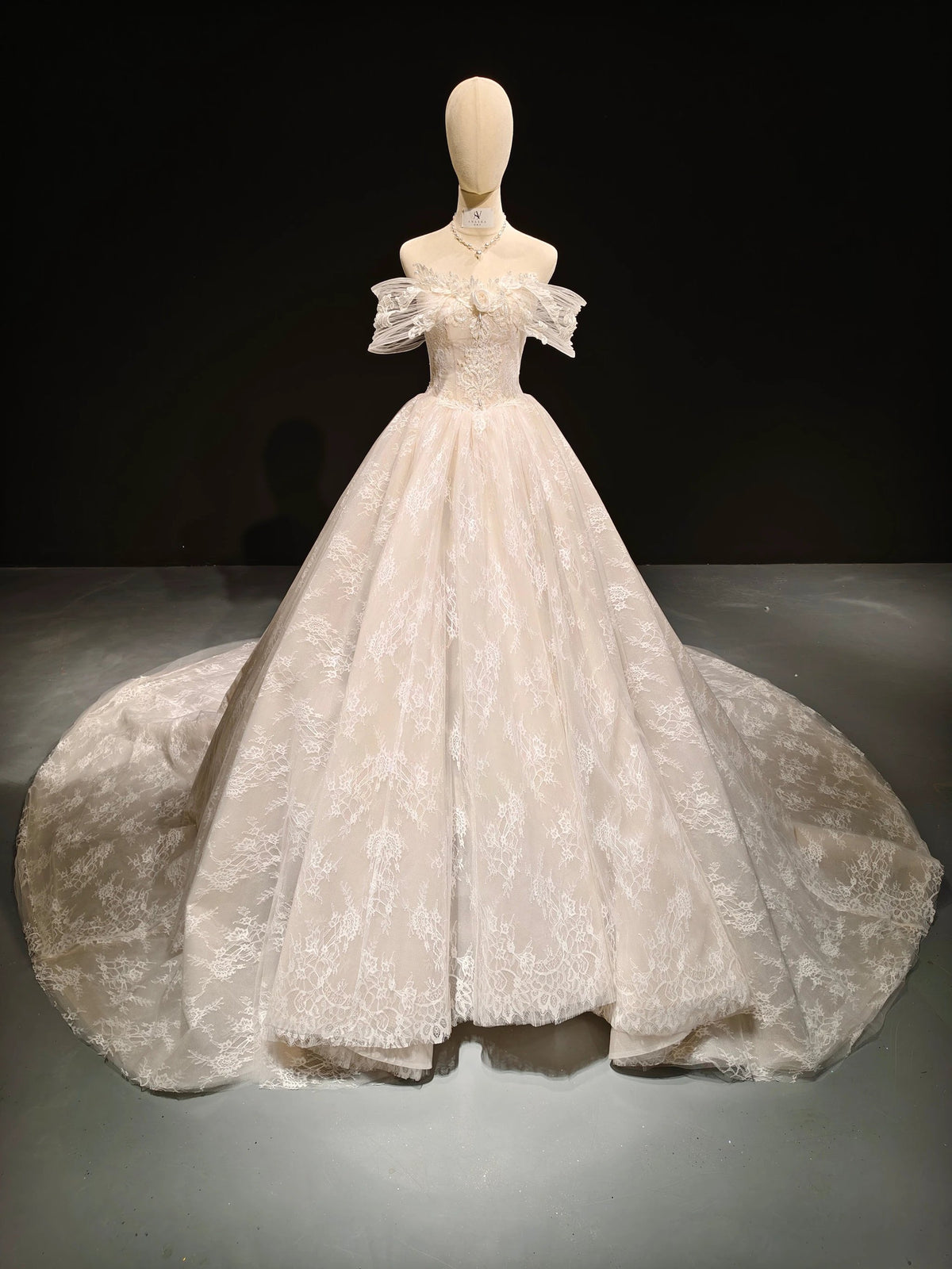 Lace Rose Tulle Ballgown by ZAPDRESS
