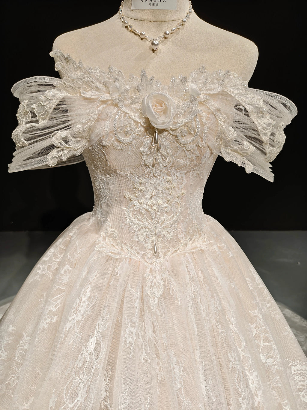 Lace Rose Tulle Ballgown by ZAPDRESS