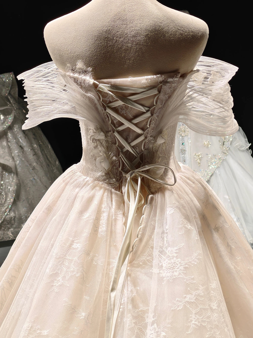Lace Rose Tulle Ballgown by ZAPDRESS