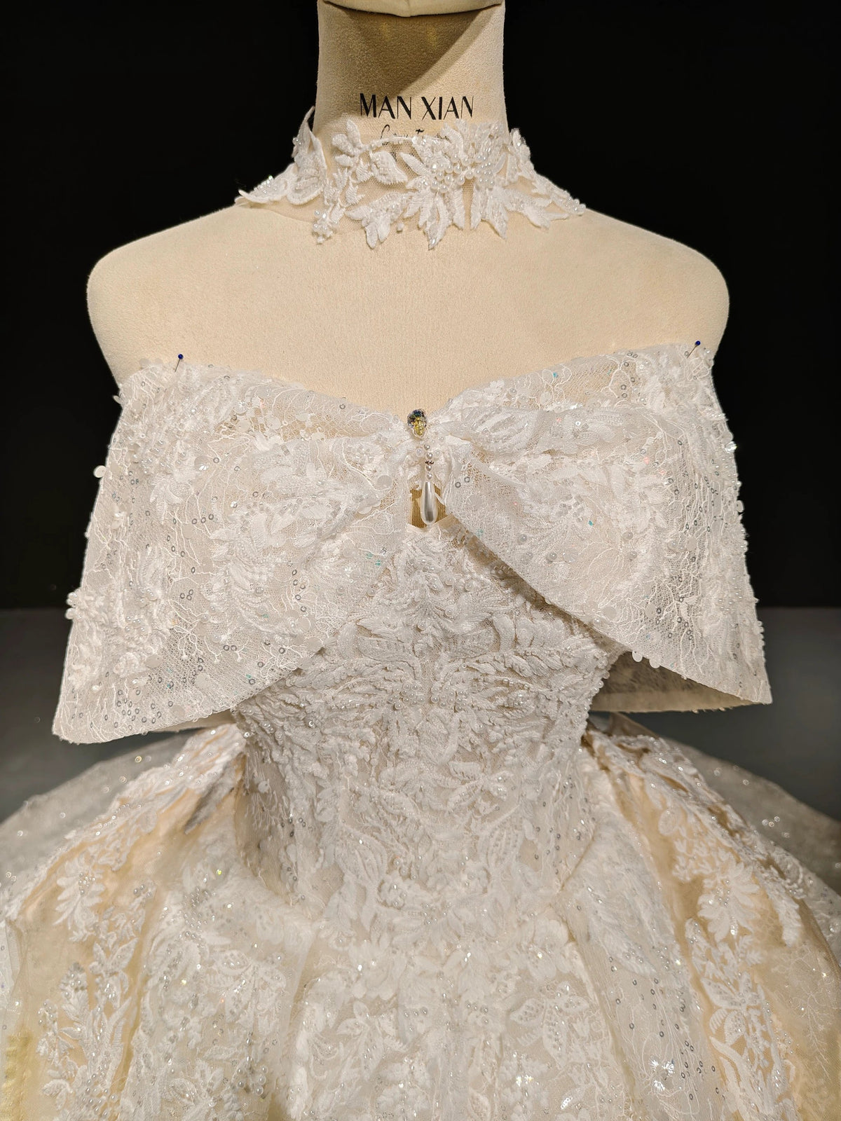 Lace Bow Stardust Ballgown by ZAPDRESS