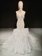 Aurora Ruffle Bead Mermaid Gown by ZAPDRESS