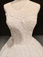 Lace Pearl Strapless Ballgown by ZAPDRESS