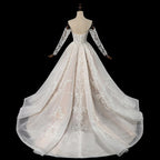 Elegant Ivory Strapless Corset Lace Tulle Bridal Gown Wedding Dress with Long Detachable Sleeves SW703