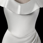 Luxury Lvory Ruched Bodycon Mini Wedding Dress SW724