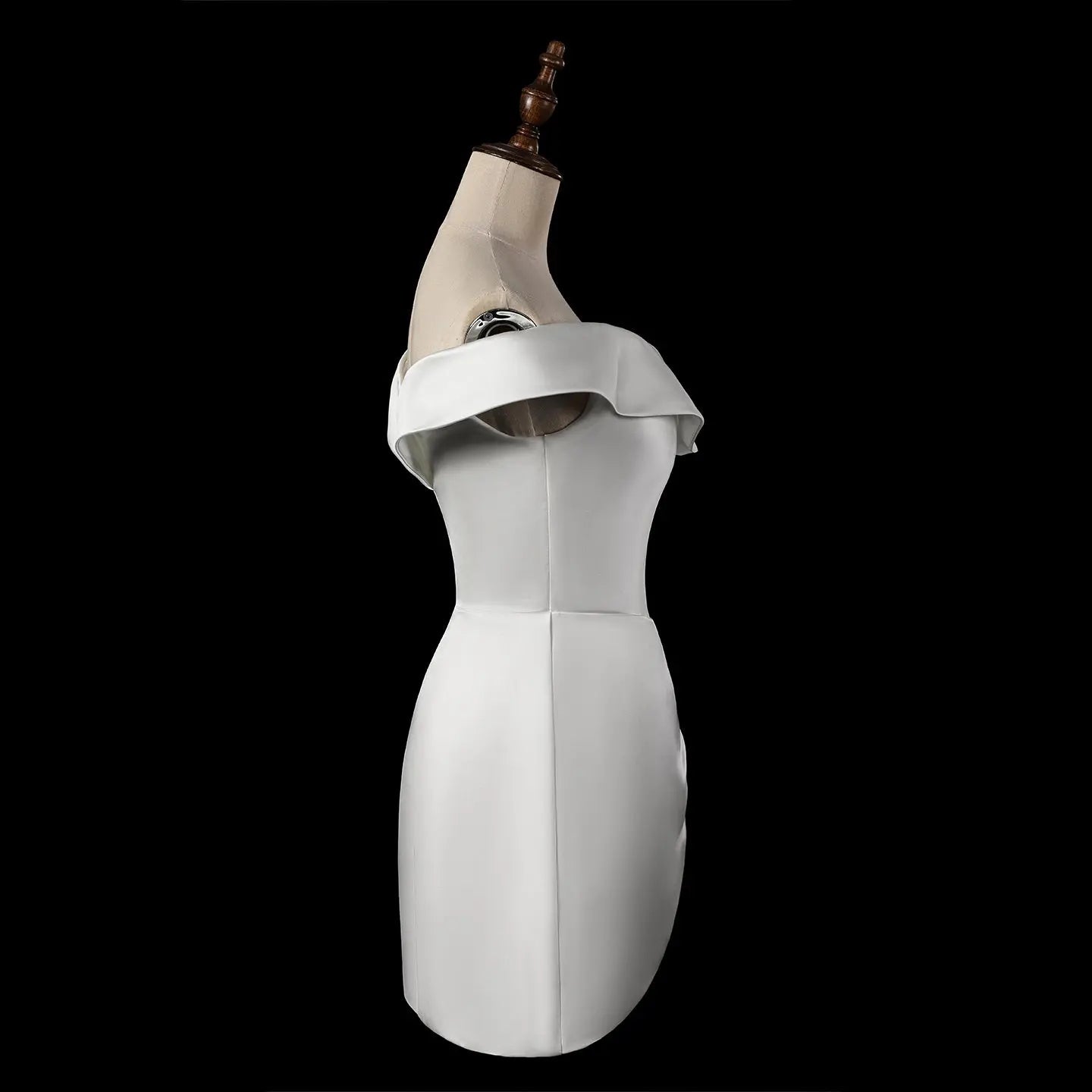Luxury Lvory Ruched Bodycon Mini Wedding Dress SW724