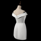 Luxury Lvory Ruched Bodycon Mini Wedding Dress SW724