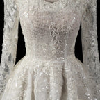 Elegant Off White Off-the-Shoulder Lace Short Wedding Dress SW723