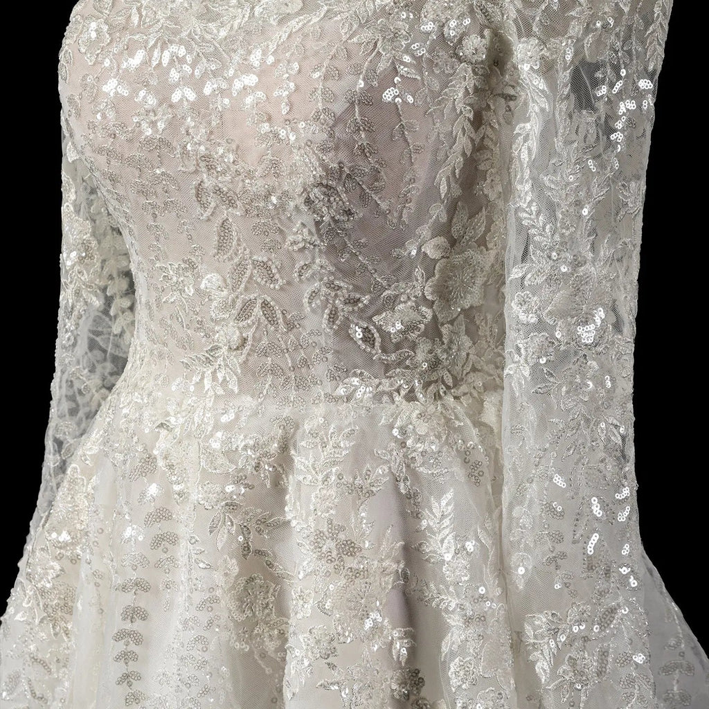 Elegant Off White Off-the-Shoulder Lace Short Wedding Dress SW723