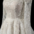 Elegant Off White Off-the-Shoulder Lace Short Wedding Dress SW723