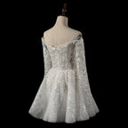 Elegant Off White Off-the-Shoulder Lace Short Wedding Dress SW723
