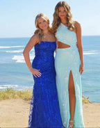 Gracelyn |Sheath One Shoulder Sequins Prom Dress with 3D Appliques by KissProm