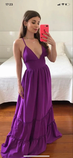 Purple Spaghetti Straps V Neck Prom Dress,Simple Purple Evening Dress Y2349 by simplepromdress