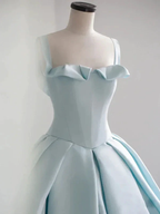 Blue Satin Long Ball Gown , Blue Sweet 16 Dress Y392 by simplepromdress