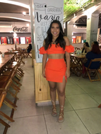 Sexy Orange Two Piece Homecoming Dress Orange Party Dress Y2189 by simplepromdress