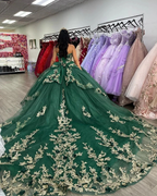Green Swetheart Quinceanera Dresses Birthday Prom 3D Flowers Ball Gown Y4437 by simplepromdress