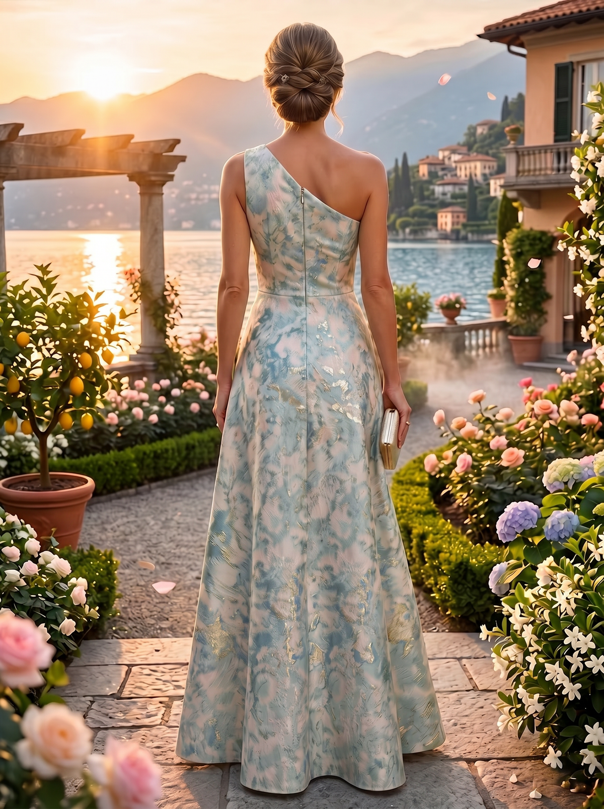 Chiffon Lace A-Line/Princess Off Shoulder Long Mother of the Bride & Groom Dresses with Ruched Waist & Sweep Train (SHI22501250)